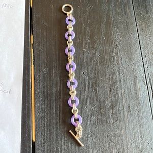 Sterling silver purple jade bracelet